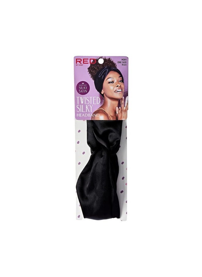 Red by Kiss Red by Kiss Silky Headband for Women Twist Knotted Silky Hair Bands Turban (Black)  - Image 4