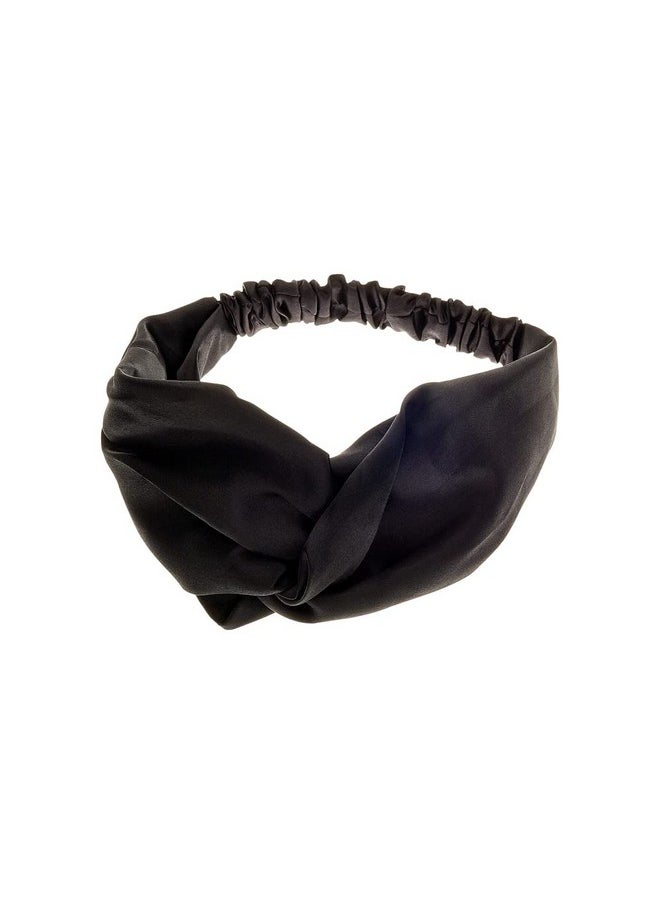 Red by Kiss Red by Kiss Silky Headband for Women Twist Knotted Silky Hair Bands Turban (Black)  - Image 2