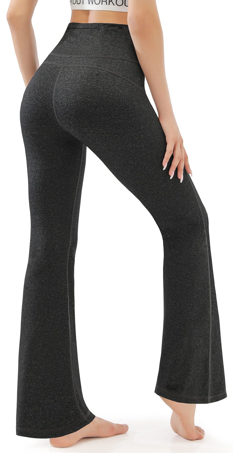 AFITNE Yoga Pants for Women Bootcut Work Pants with Pockets High Waisted Workout Bootleg Yoga Pants Flared Athletic Gym Pants Grey - M - Image 4