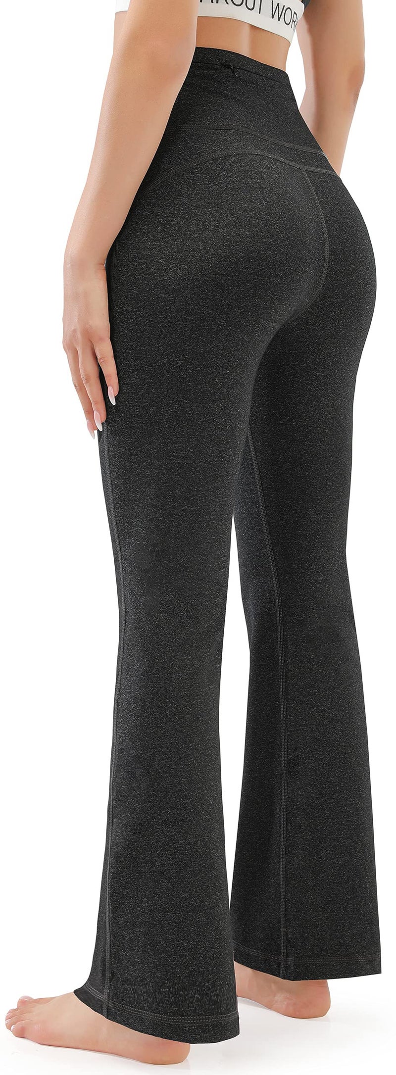 AFITNE Yoga Pants for Women Bootcut Work Pants with Pockets High Waisted Workout Bootleg Yoga Pants Flared Athletic Gym Pants Grey - M - Image 5