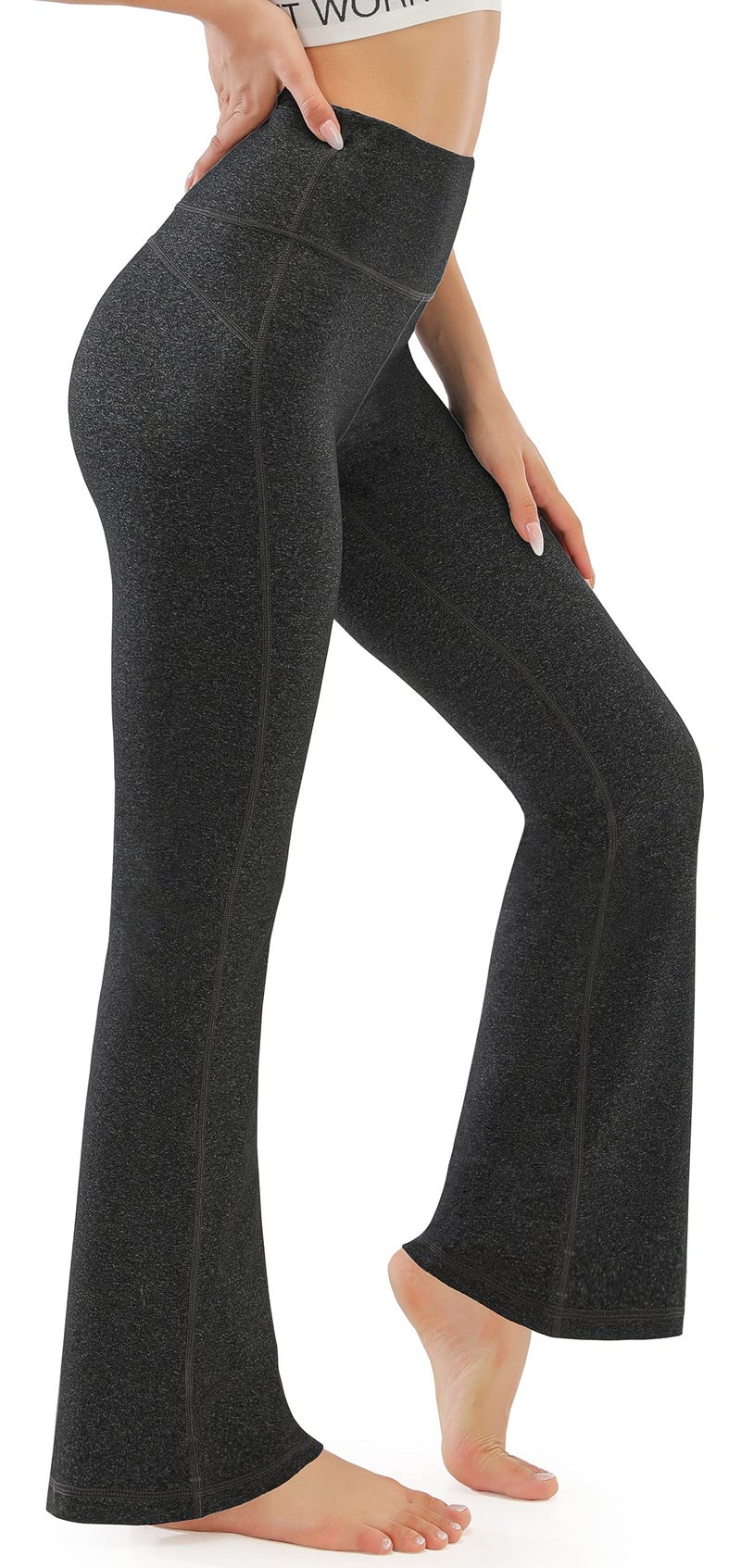 AFITNE Yoga Pants for Women Bootcut Work Pants with Pockets High Waisted Workout Bootleg Yoga Pants Flared Athletic Gym Pants Grey - M - Image 1