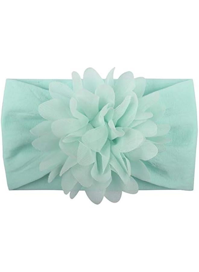 Baby Head Wrap Chiffon Flowers Newborn Infant Soft Nylon Headbands - Image 2