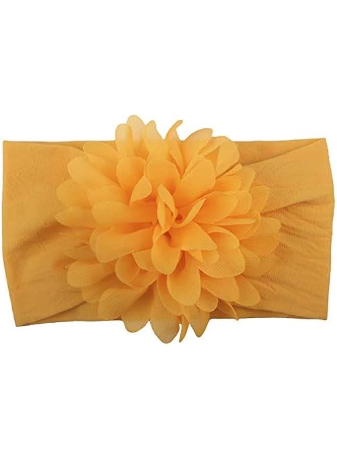 Baby Head Wrap Chiffon Flowers Newborn Infant Soft Nylon Headbands - Image 3