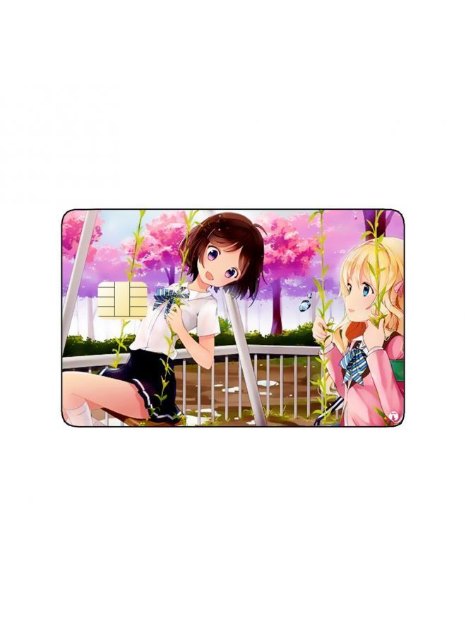 RKN PRINTED BANK CARD STICKER Cute Girls Drawing On Swings - Image 2