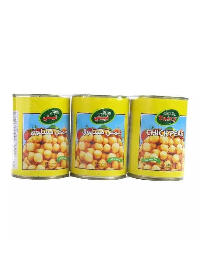 Super Tasty Ready to Eat Canned Chick Peas, Peas for Prepare Veg Curry, Gravy, Salads, Rice- Pack of 3, 400 gm - Image 2