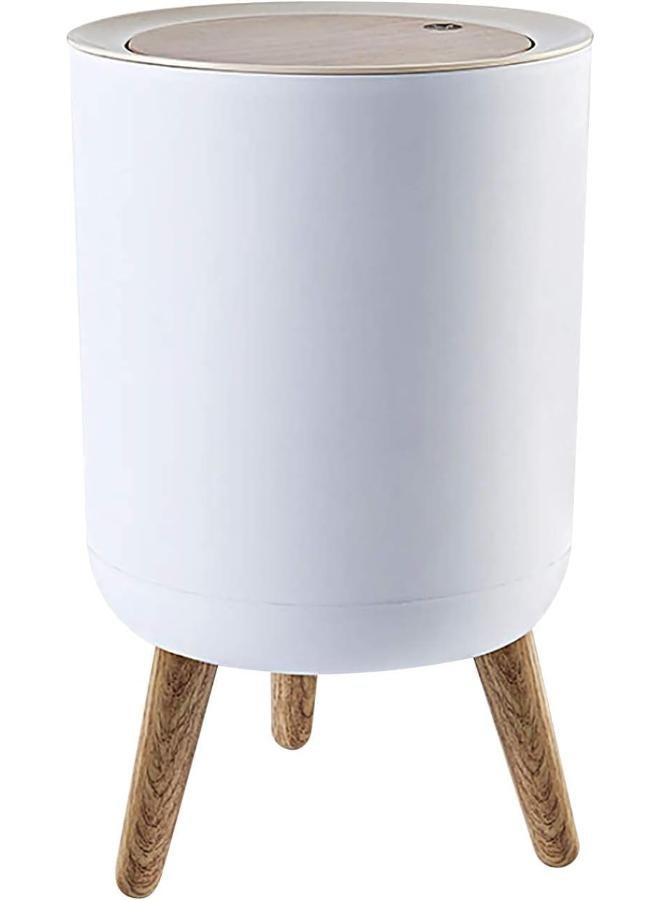Trash Bin, 7Liter/1.8 Gallon Garbage Bin with Press top Lid, Nordic Modern Waste Bin, Plastic Trash Can Suitable for Kitchen, Bathroom, Bedroom, Living Room, Office, Outdoor, Dog Proof Trash Bin  - Image 1