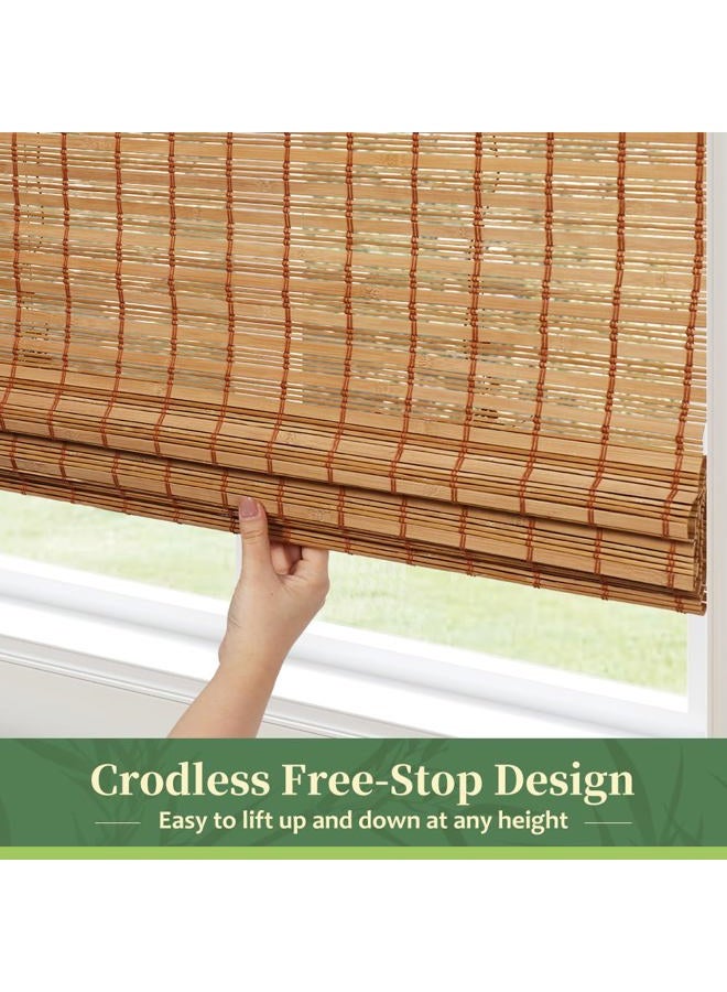 AGESISI Bamboo Roman Shades with Valance Cover, Cordless Bamboo Blinds for Indoor Windows, Light Filtering Bamboo Woven Shades for Kitchen, Bedroom, Privacy Protection, 22" W x 64" H, Natural - Image 5