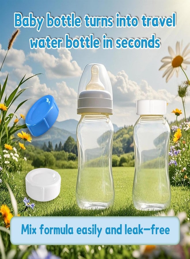 MaiTianna 4pcs Wide Bottle Caps Compatible for Wide-Neck Natural Flow Dr Brown Bottles,BPA Free Travel and Storage Baby Bottle Lids Replacement Parts with Sealing Gasket for Baby Bottles Accessory (White) - Image 5
