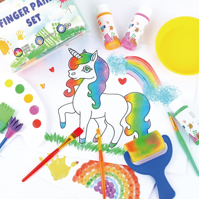 BLOT Early Learning Kids Paint Set Washable Finger Paint with Assorted Painting Brushes Sponges Portable Case for Kids Toddlers Drawing Gifts Age 3+ - Image 4