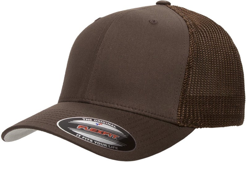 Flexfit 6511 Trucker Mesh Cap Brown - Image 1