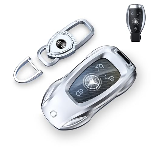 saxsion for Benz CLS CLA CLK AMG CLK GLC GLE GLS SLK ML SL SLK A B C E R S G Smart Remote Key Case Shell Fashion Silverfor BenzB - Image 1