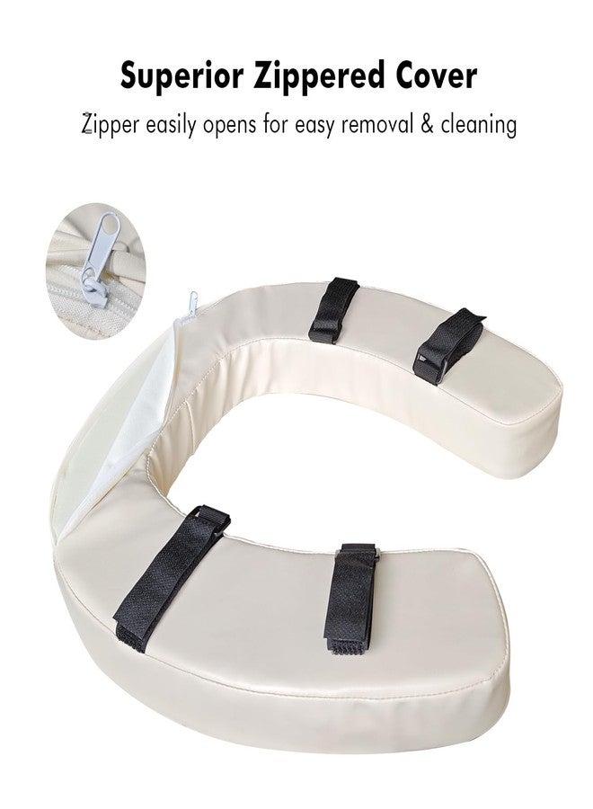 Deftyolo Toilet Seat Cushion with 2-inch High-Density Foam Padded Toilet Cushion Toilet Seat Riser Waterproof PU Fabric-Suitable for Standard,Elongated Toilets(Beige) - Image 4