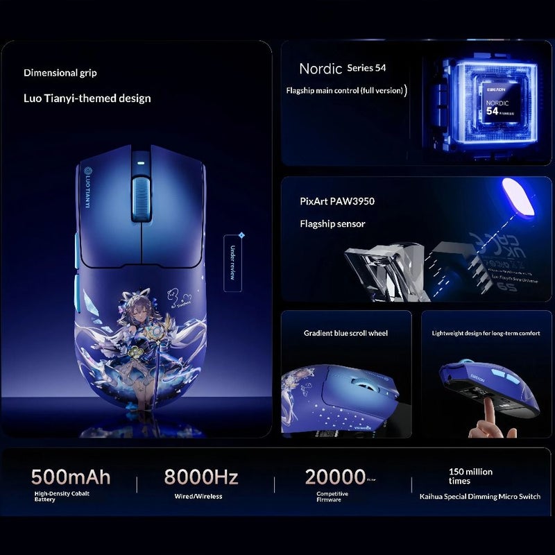 Eweadn S9 Luo Tianyi Co-Branded Wireless Gaming Mouse Lightweight Ergonomic Bluetooth Technology - Image 4