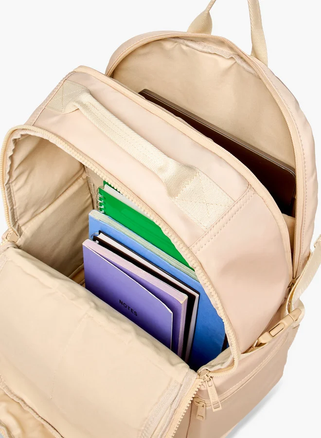 ميسي حقيبة ظهر صلبة بأشرطة كتف قابلة للتعديل وإغلاق بسحاب