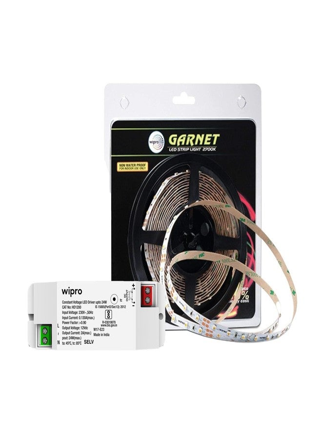 ويبرو شريط إضاءة LED من ويبرو جارنيت بقوة 25 واط | أبيض دافئ | إضاءة مخفية بطول 5 أمتار مع مشغل 2 أمبير | 300 مصباح LED | شريط إضاءة للمنزل والمكتب والاستخدام الداخلي | مناسب للأسقف المعلقة ووحدات التلفزيون والمطابخ | عبوة من قطعة واحدة - Image 1