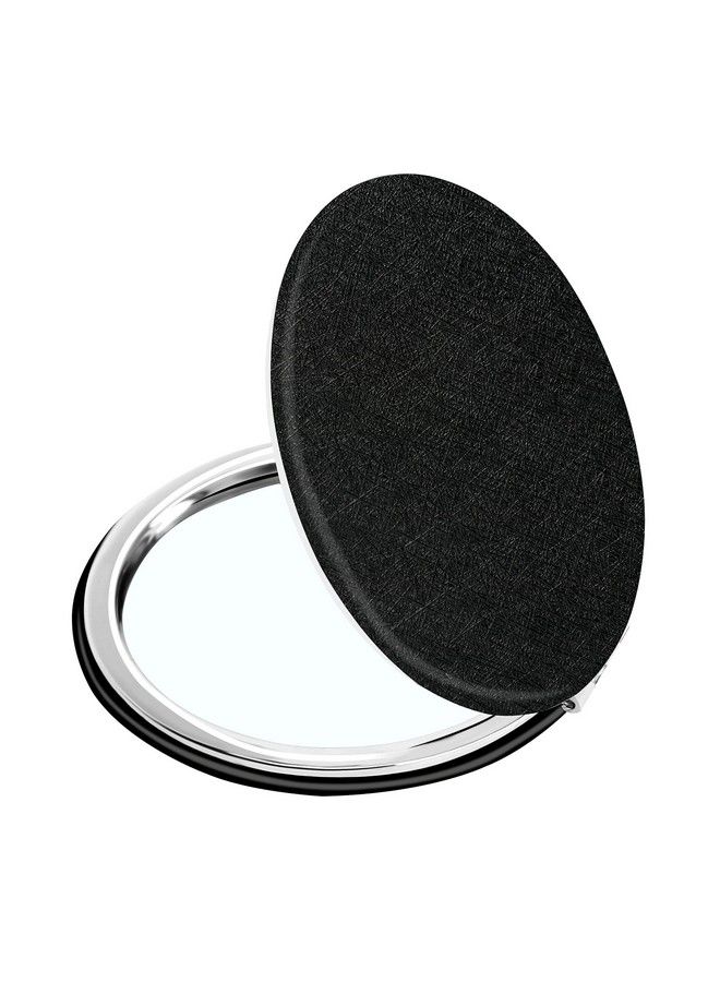 YTZJ Direct Compact Vanity Makeup Mirror For Men Women And Girls Black Elegant Round Travel Cosmetic Mirrors For Pocket Purse Or Handbag Portable Small Magnifying Handheld Mirror  - Image 2