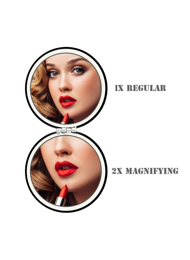YTZJ Direct Compact Vanity Makeup Mirror For Men Women And Girls Black Elegant Round Travel Cosmetic Mirrors For Pocket Purse Or Handbag Portable Small Magnifying Handheld Mirror  - Image 4