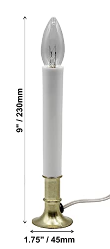 Creative Hobbies Electric Window Candle Lamp with Brass Plated Base, Dusk to Dawn Sensor Turns Candle on in Dark and Off in Light, Ready to Use! - Image 3