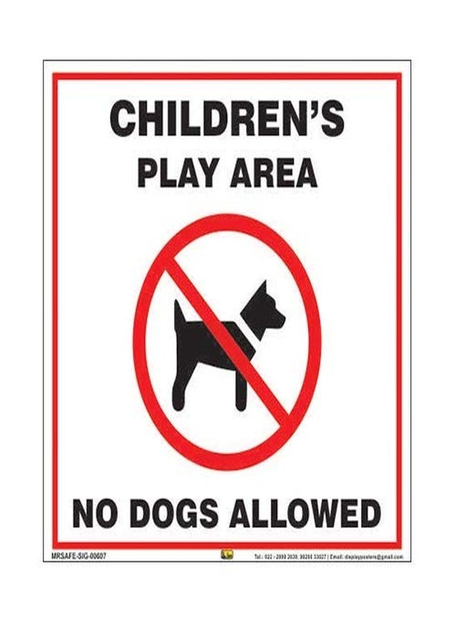 Mr. Safe - Children's Play Area No Dogs Allowed Sign Eco Vinyl Sticker 8 inch X 8 inch