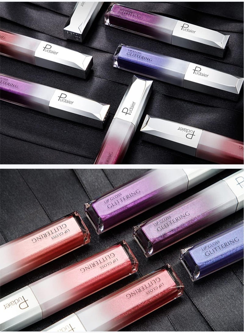 بوداير ملمع الشفاه اللامع ، أحمر الشفاه السائل المعدني اللامع ، مكياج شفاه مرطب مقاوم للماء للشفاه للخدود عيون برتقالي 16# - Image 5