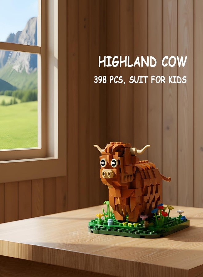 TNDCKP Highland Cow Building Block Set, Creative Farm Animal Model, Compatible with Lego 853792 Accessory, Relaxing DIY Construction Kits, Decorative Gift for Adults and Kids, 398Pcs - Image 2