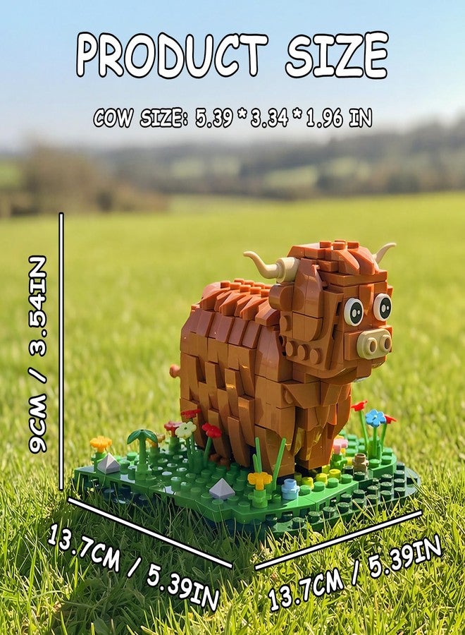 TNDCKP Highland Cow Building Block Set, Creative Farm Animal Model, Compatible with Lego 853792 Accessory, Relaxing DIY Construction Kits, Decorative Gift for Adults and Kids, 398Pcs - Image 4