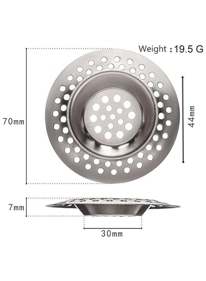 2 Pack Stainless Steel Sink Strainer Plug, 7cm Universal Drain Filter & Hair Catcher for Kitchen Sink, Bathroom & Bathtub - Image 5