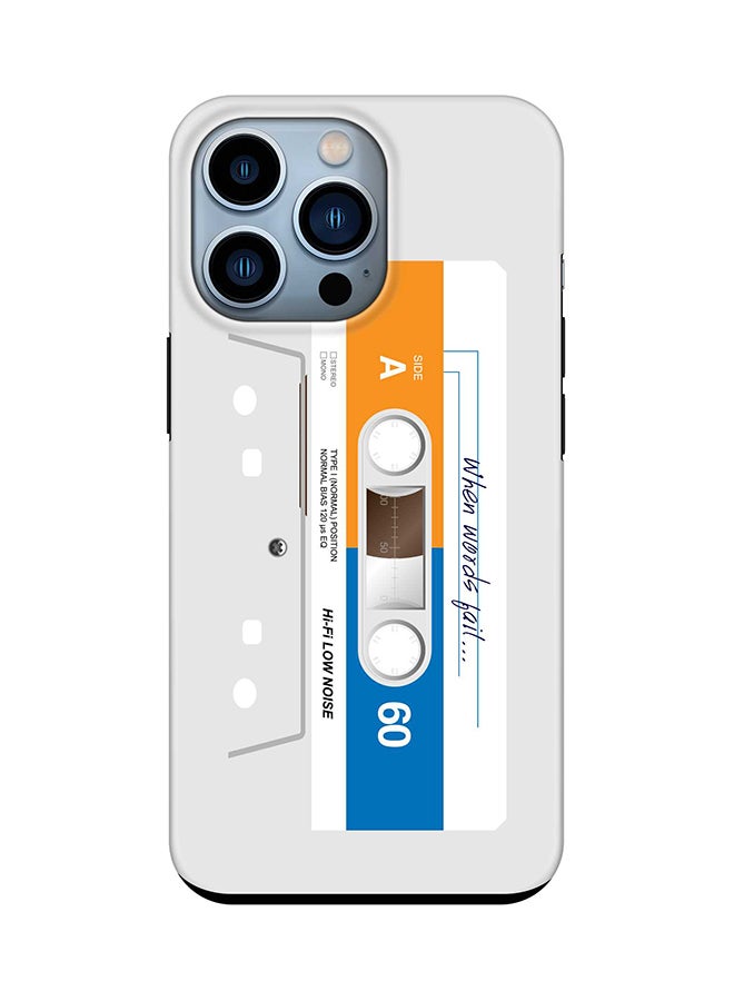 Stylizedd Tough Pro Case for iPhone 15 Pro Dual Layer Hybrid PC TPU Customized Mobile Cover Matte Finish Phone Case - When Words Fail (White Tape) - Image 1