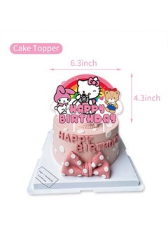 NIBEMINENT HelloKitty Theme Balloon Set with Happy Birthday Banner,Cake Topper,Hanging Spins,Perfect for Graduation Baby Shower Birthday Bachelorette Party Backdrop Decoration,Suitable for Indoor and Outdoor  - Image 3