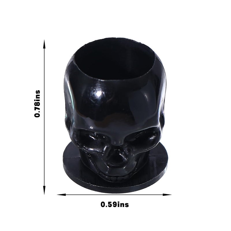 OFEYLE Tattoo Ink Caps Disposable Skull Tattoo Ink Cups 200PCS Plastic Ink Caps for Tattooing Makeup Pigment Ink Cups Tattoo Ink Holder Tattoo Supplies and Equipment, Tattoo Accessories (Black) - Image 2