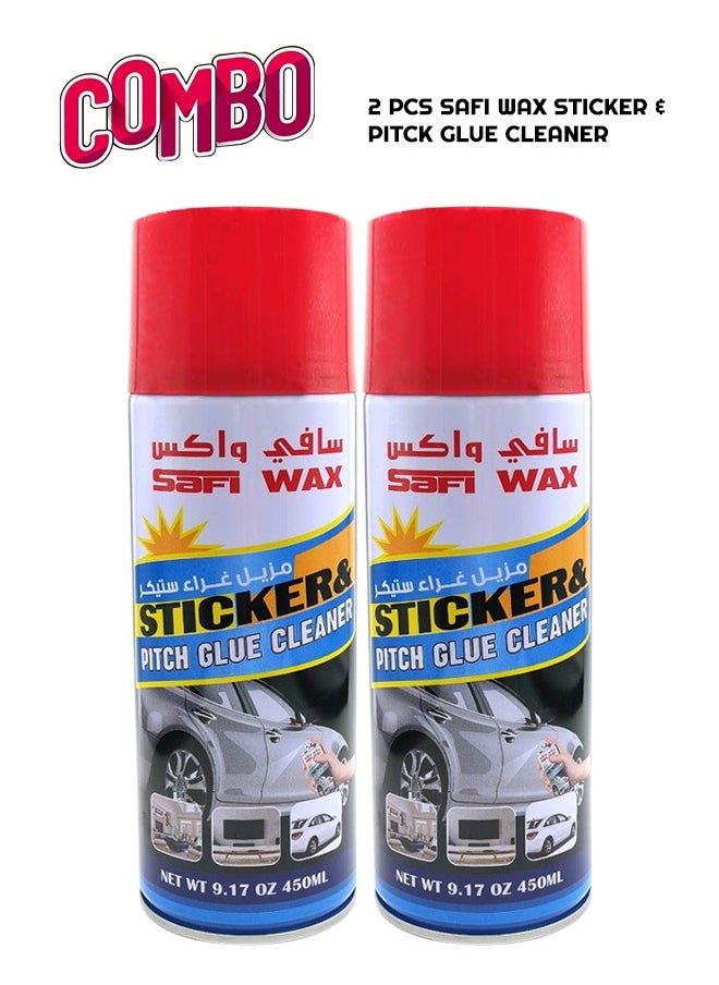 Safi WAX - 2 PCS Glue & Pitch Spot Cleaner Sticker Bugs Spot Tree Sap Bird Dropping Road Oil & Tar Remover SAFI Wax - 450 ml x3 - Image 1