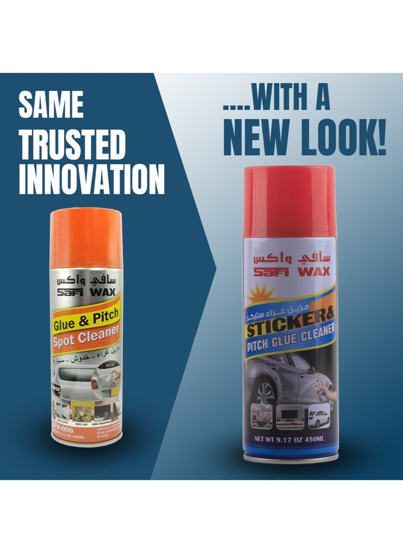 Safi WAX - 2 PCS Glue & Pitch Spot Cleaner Sticker Bugs Spot Tree Sap Bird Dropping Road Oil & Tar Remover SAFI Wax - 450 ml x3 - Image 1