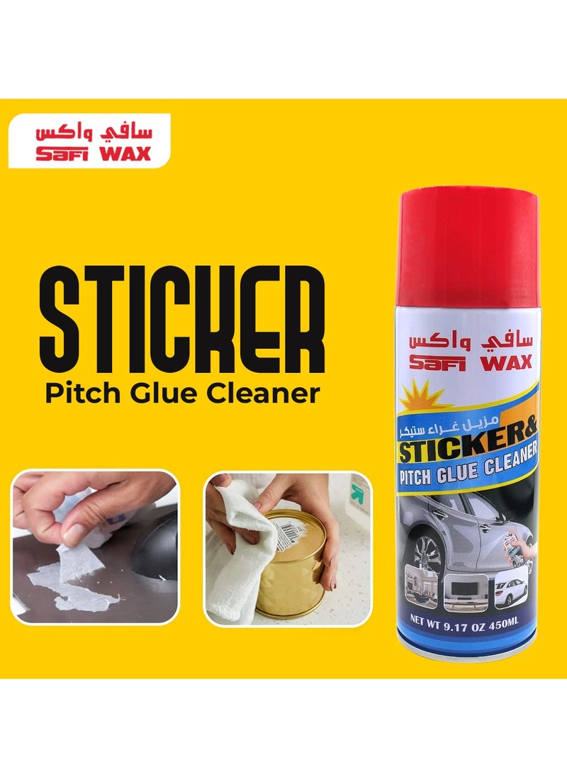 Safi WAX - 2 PCS Glue & Pitch Spot Cleaner Sticker Bugs Spot Tree Sap Bird Dropping Road Oil & Tar Remover SAFI Wax - 450 ml x3 - Image 1