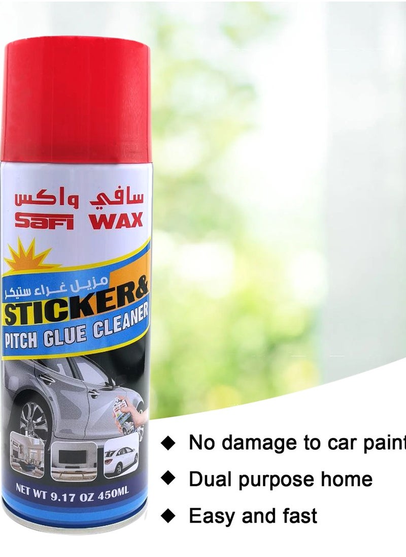 Safi WAX - 2 PCS Glue & Pitch Spot Cleaner Sticker Bugs Spot Tree Sap Bird Dropping Road Oil & Tar Remover SAFI Wax - 450 ml x3 - Image 1