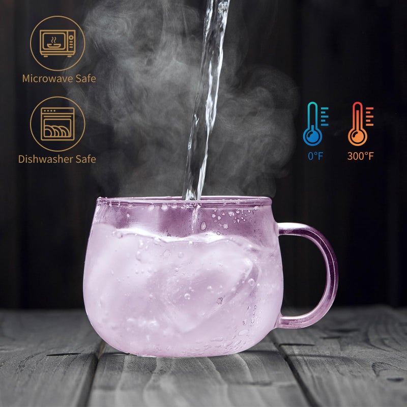 Dopudo 11Oz Pink Glass Tea Cup With Infuser And Lid- Versatile And Elegant Gift For Women  Perfect For Loose Leaf Tea And Other Beverages - Image 5