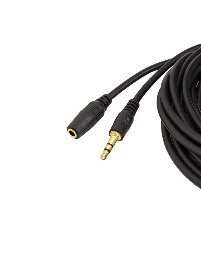 Taimi - Audio Extension Cable Jack Male to Female AUX Cable Audio Extender Cord for Computer Mobile Phones Amplifier Black 3m - Image 1