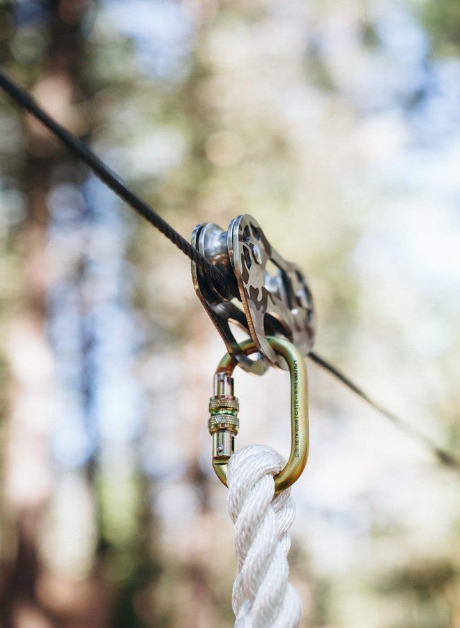 Zip Line Gear مقعد زيبلاين دريفتر من زيبلاين جير للأطفال أو البالغين، مزود بحلقة تسلق فولاذية بقفل لولبي، وحبل نايلون قابل للتعديل - Image 4