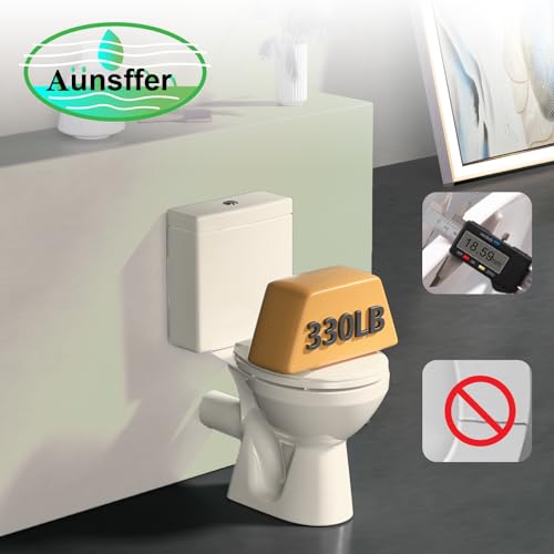 Aünsffer Round Toilet Seat Almond, Toilet Seat 16.5 inch Soft Close, Premium PP Material Easy Clean, B2B Available, Elegant Design, Almond - Image 3