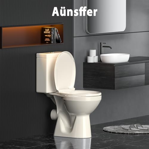 Aünsffer Round Toilet Seat Almond, Toilet Seat 16.5 inch Soft Close, Premium PP Material Easy Clean, B2B Available, Elegant Design, Almond - Image 5
