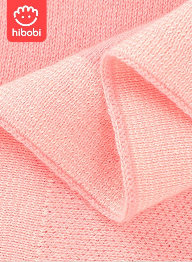 hibobi Solid Color Knitted Throw Blanket For Boys And Girls, Baby Windproof Cover - Image 3