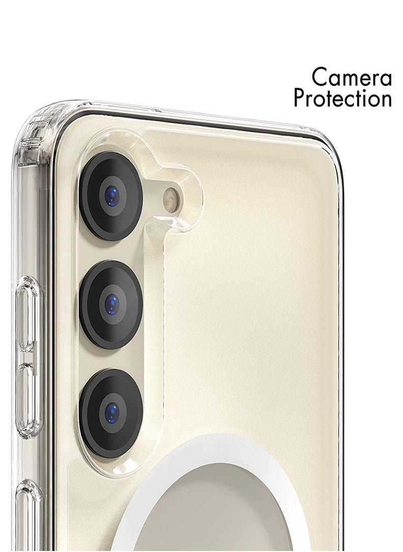 Theodor - Magnetic Case for Samsung Galaxy S23 Plus 6.6-inch Compatible with MagSafe Wireless Charging, Shockproof Phone Bumper Cover, Anti-Scratch Clear Back (Clear) - Image 1