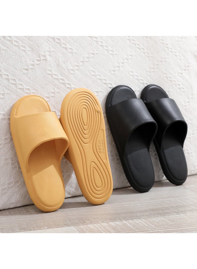 Xggc Home Slippers Men Summer Indoor Non-slip Shower Lightweight Quick-dry Couple Sandals Women Orange 37-38