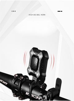 140dB High Traffic Bike Horn LED Light Loudest Electric Horn For Safety Alert Remote Switch USB Rechargeable