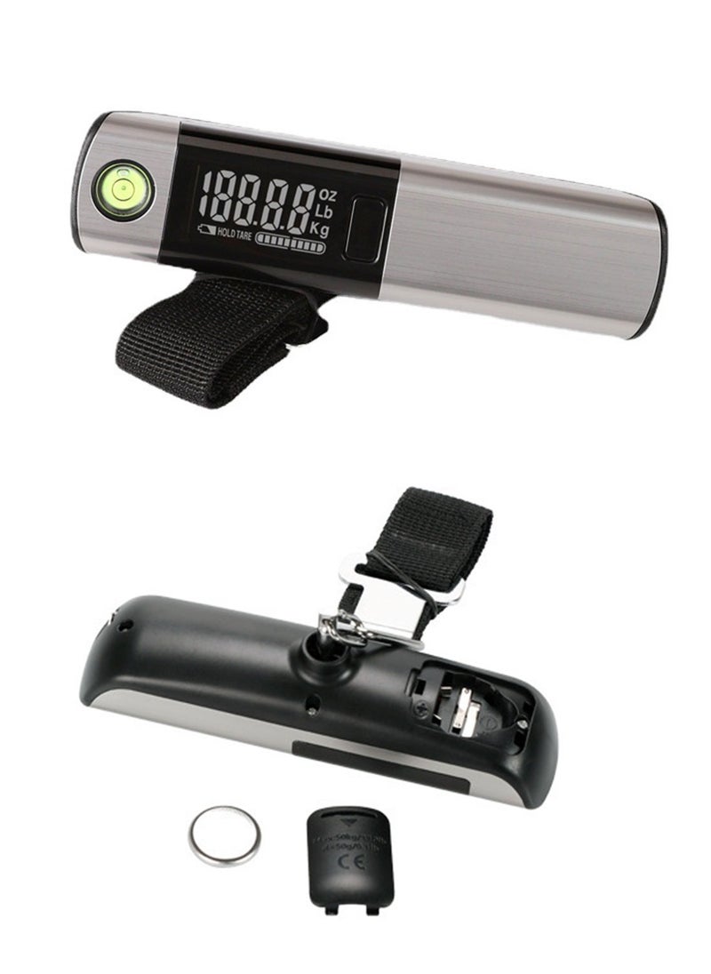 Luggage Scale, Digital Luggage Weight Scale, 110lb/50kg Hanging Suitcase Scale with Backlight LCD Display, Level Ruler and Tape Measure, for Travel, Household, with Hook