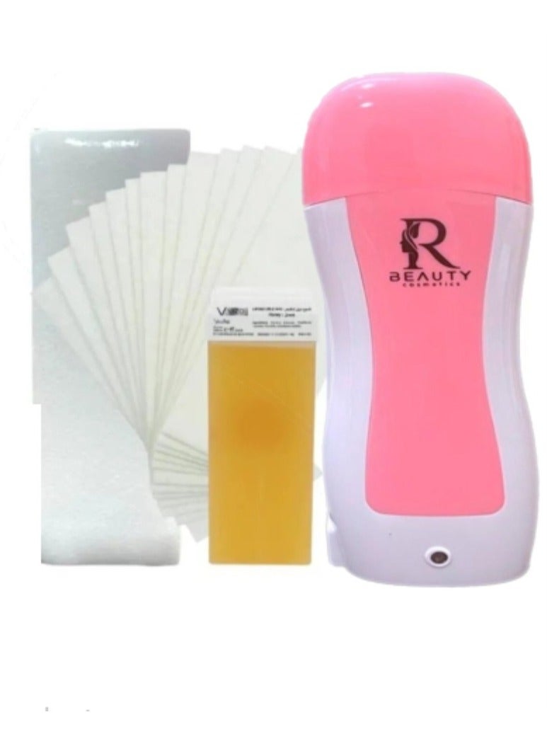 Generic Hair removal kit consisting of a professional wax warmer a beeswax cartridge and 100 white wipes 