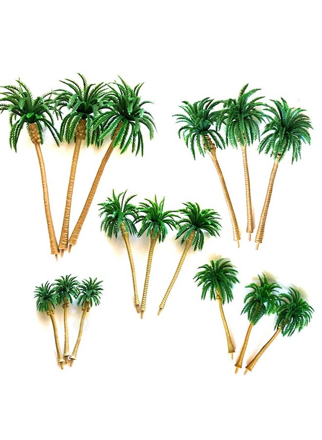 صن جرو أشجار جوز الهند على شكل أبو بريص مرقط وسرطان البحر الناسك، 2.7 بوصة - 6 بوصة، ديكور صناعي من Crabitat، 15 قطعة في العبوة - Image 1