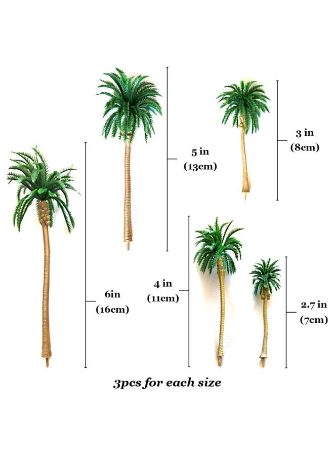 صن جرو أشجار جوز الهند على شكل أبو بريص مرقط وسرطان البحر الناسك، 2.7 بوصة - 6 بوصة، ديكور صناعي من Crabitat، 15 قطعة في العبوة - Image 3