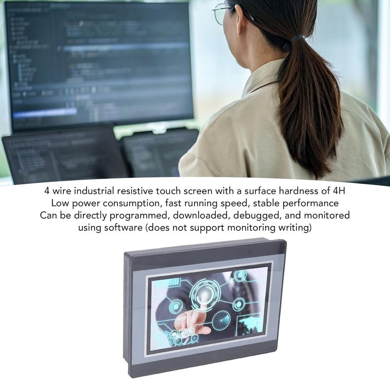YWBL-WH PLC HMI Touchscreen, 7in TFT LCD Screen, Resistive Touch Panel, 12 in 8 Out, K Thermocouple, 0-10V 20A Analog Output, for FX3U, ABS Material - Image 3