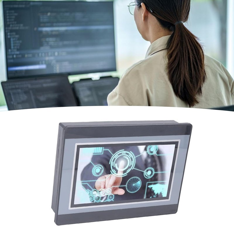 YWBL-WH PLC HMI Touchscreen, 7in TFT LCD Screen, Resistive Touch Panel, 12 in 8 Out, K Thermocouple, 0-10V 20A Analog Output, for FX3U, ABS Material - Image 2