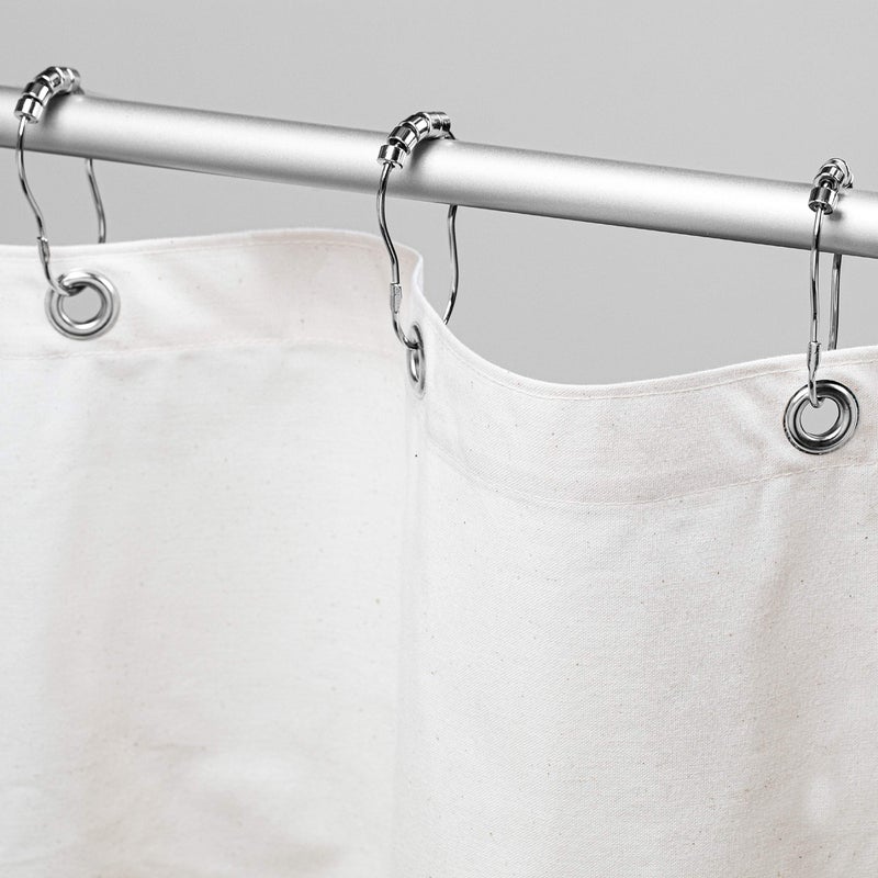 Bean Products Organic Cotton Stall Shower Curtain White 54 x 74  All Natural Materials  Works with Tub Bath and Stall Showers